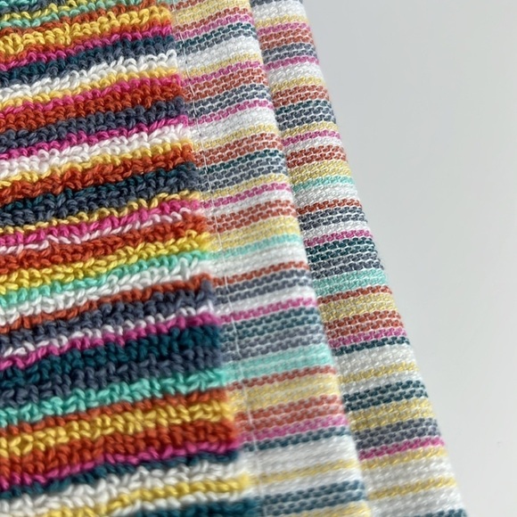 Rachel Zoe Rainbow Striped Bath Towel Set 100% Cotton 30 x 54 Set of 2 NEW - Picture 7 of 7